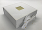De kleine/Grote Duidelijke Witte Dozen van de Kartongift met Dekselslint buigen het Gouden Folie Hete Stempelen leverancier